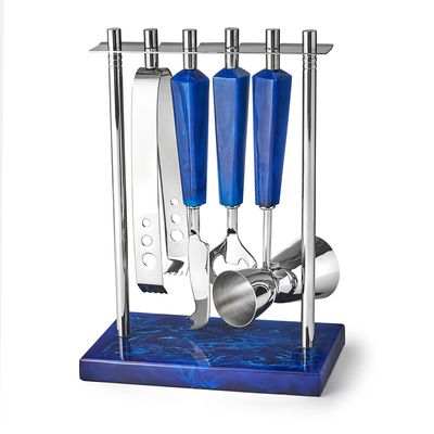 Godinger Azure Bar Tool Set Std Ss/blue 51148, 028199511480