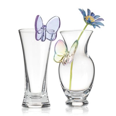 Godinger Set of 2 Butterfly Bud Vases 21168, 028199211687