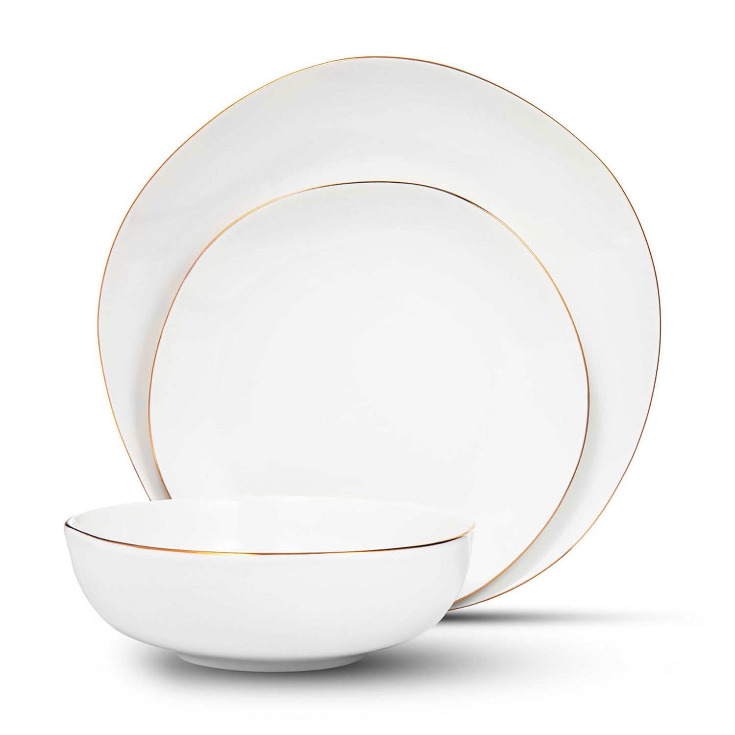 Godinger Andover White with Gold Band 12 Piece 87476, 028199874769