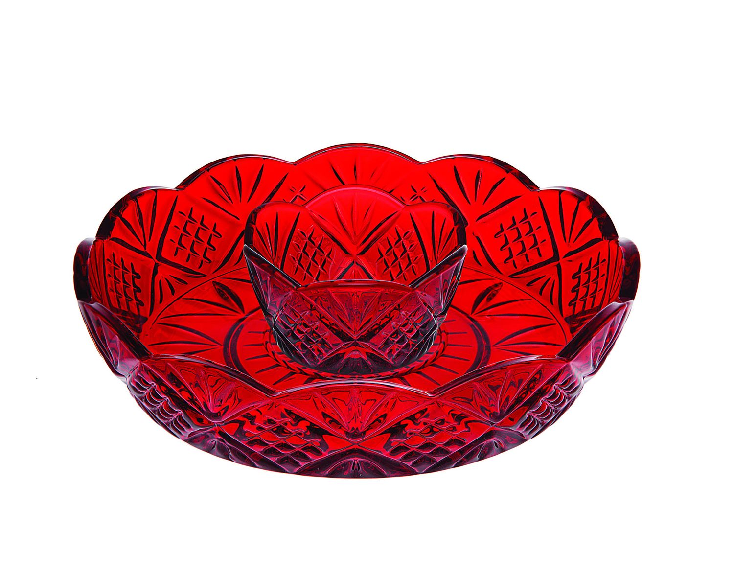 Godinger Dublin Red Mini Chip &amp; Dip 25638, 028199256381