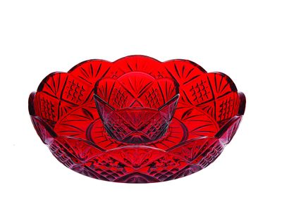 Godinger Dublin Red Mini Chip &amp; Dip 25638, 028199256381