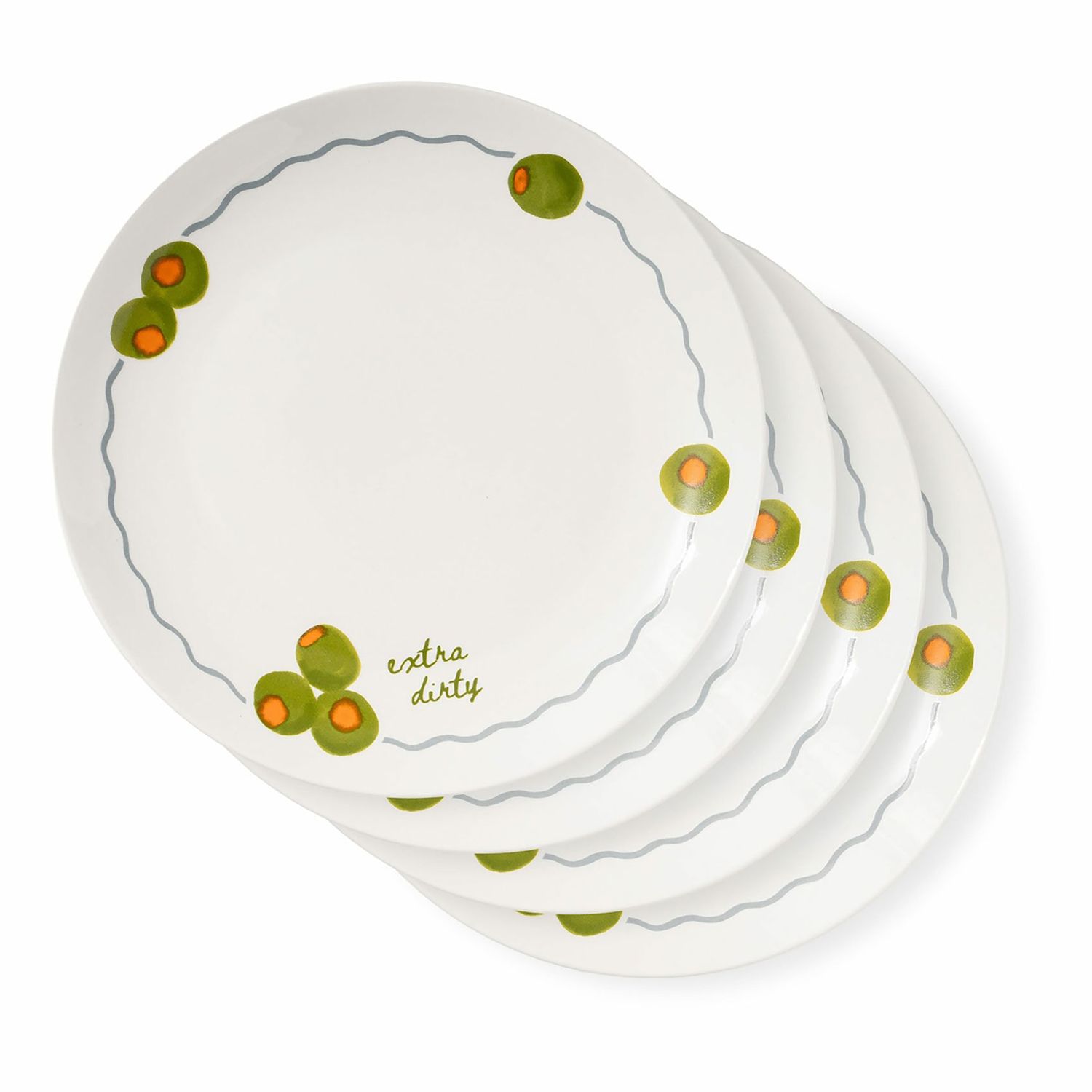 Godinger Set of 4 Extra Dirty 8 Appetizer Plates 16504, 028199165041