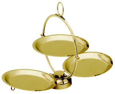 Godinger Round Foldable 3 Tier Gold 50863, 028199508633
