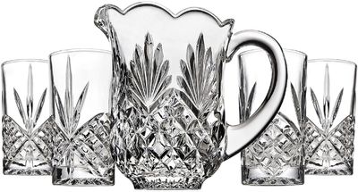 Godinger Dublin Drnkware Set Ptchr &amp; 4 Highball Glass 25975, 028199259757