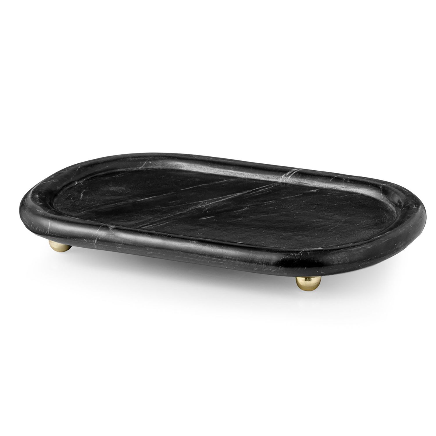 Godinger Temari Black Marble Tray 51385, 028199513859