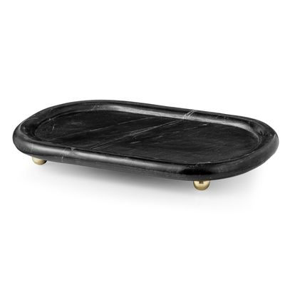Godinger Temari Black Marble Tray 51385, 028199513859
