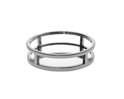 Godinger Aspen Nickel Round Tray 8 99800, 028199998007
