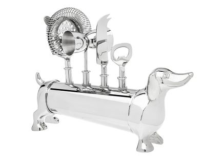 Godinger Dachshund 5 Piece Bar Tools Nickel 90427, 028199904275