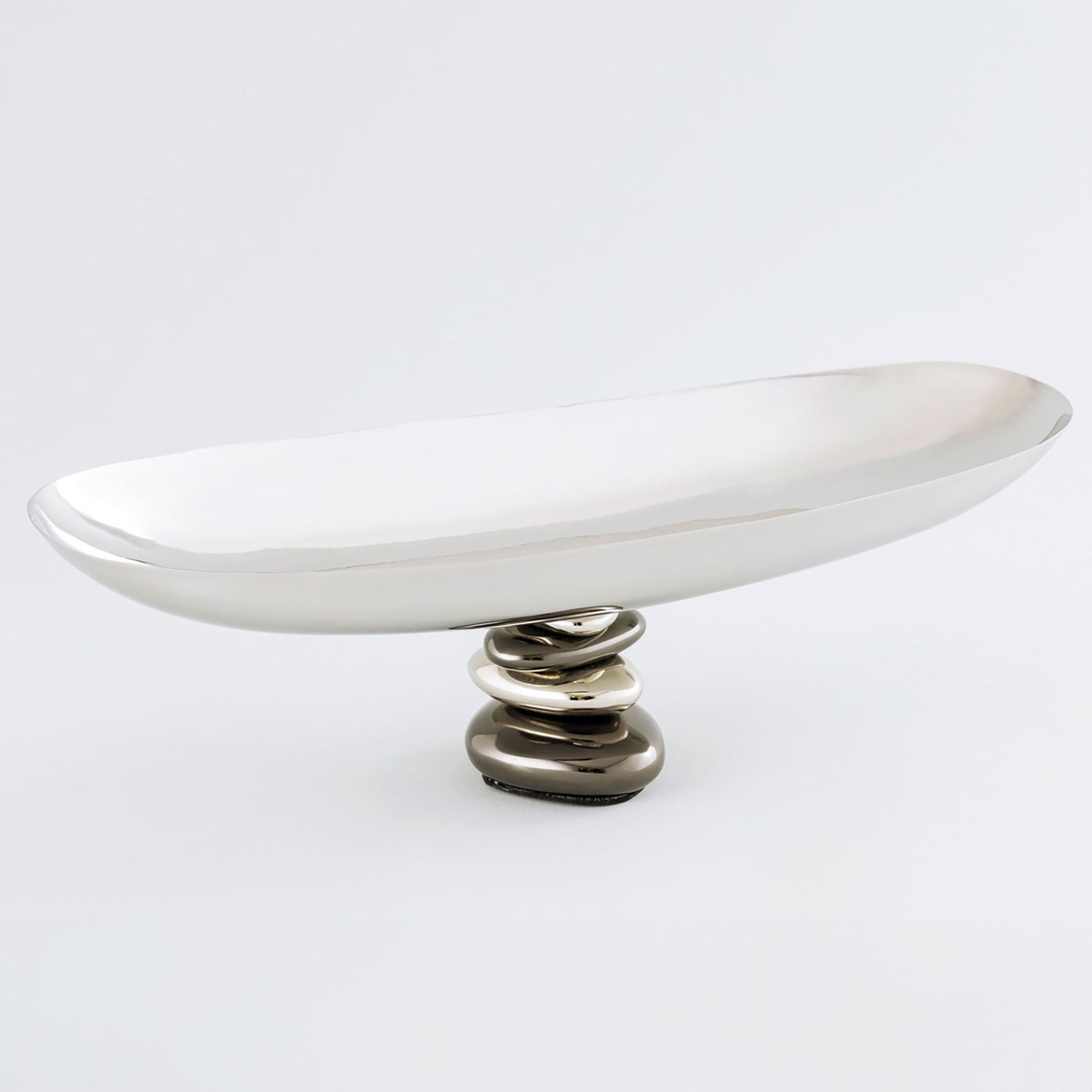 Godinger Pebble Oval Platter Ssgunmetal 51108, 028199511084