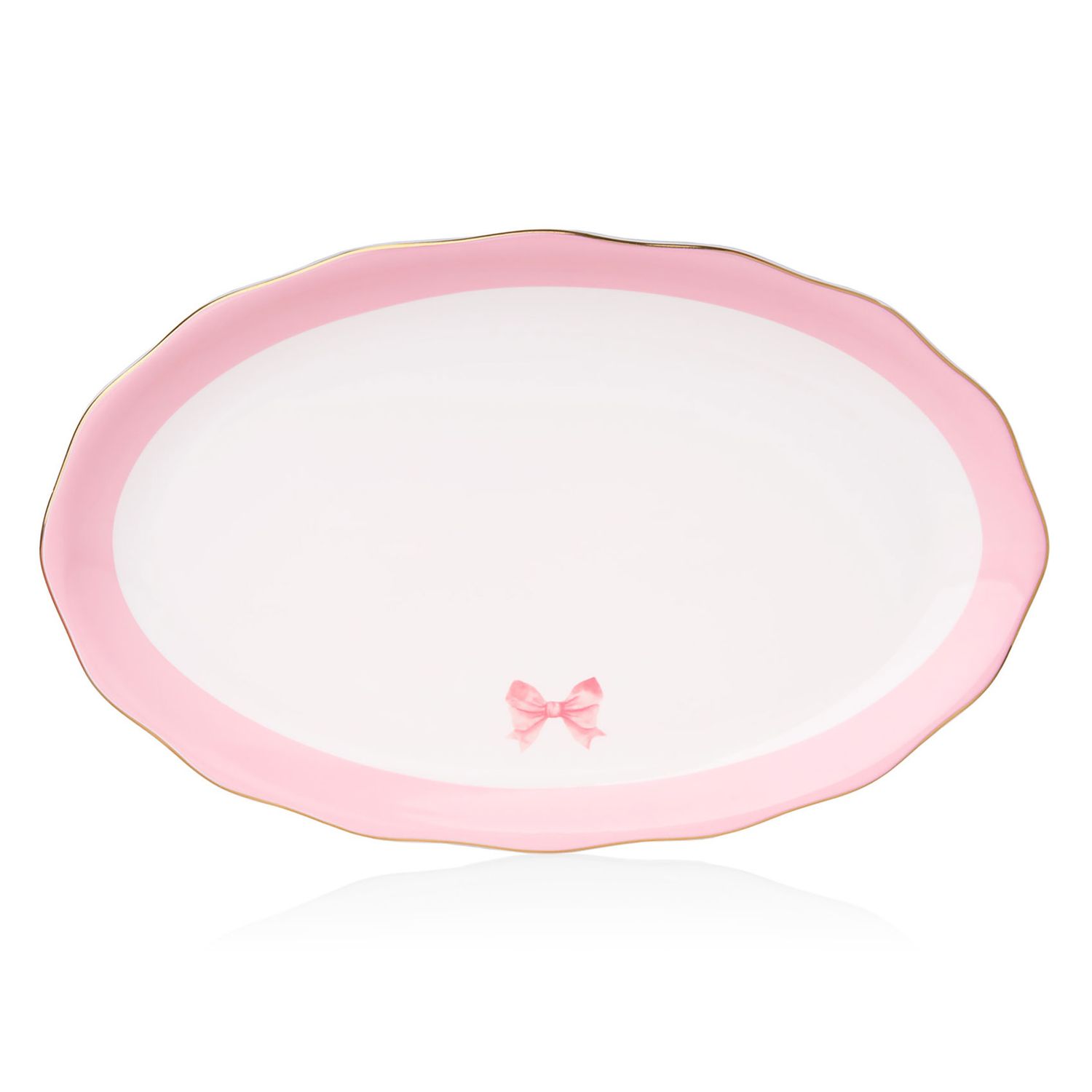 Godinger Pink Bow/checker 14 Inch Platter 16800, 028199168004