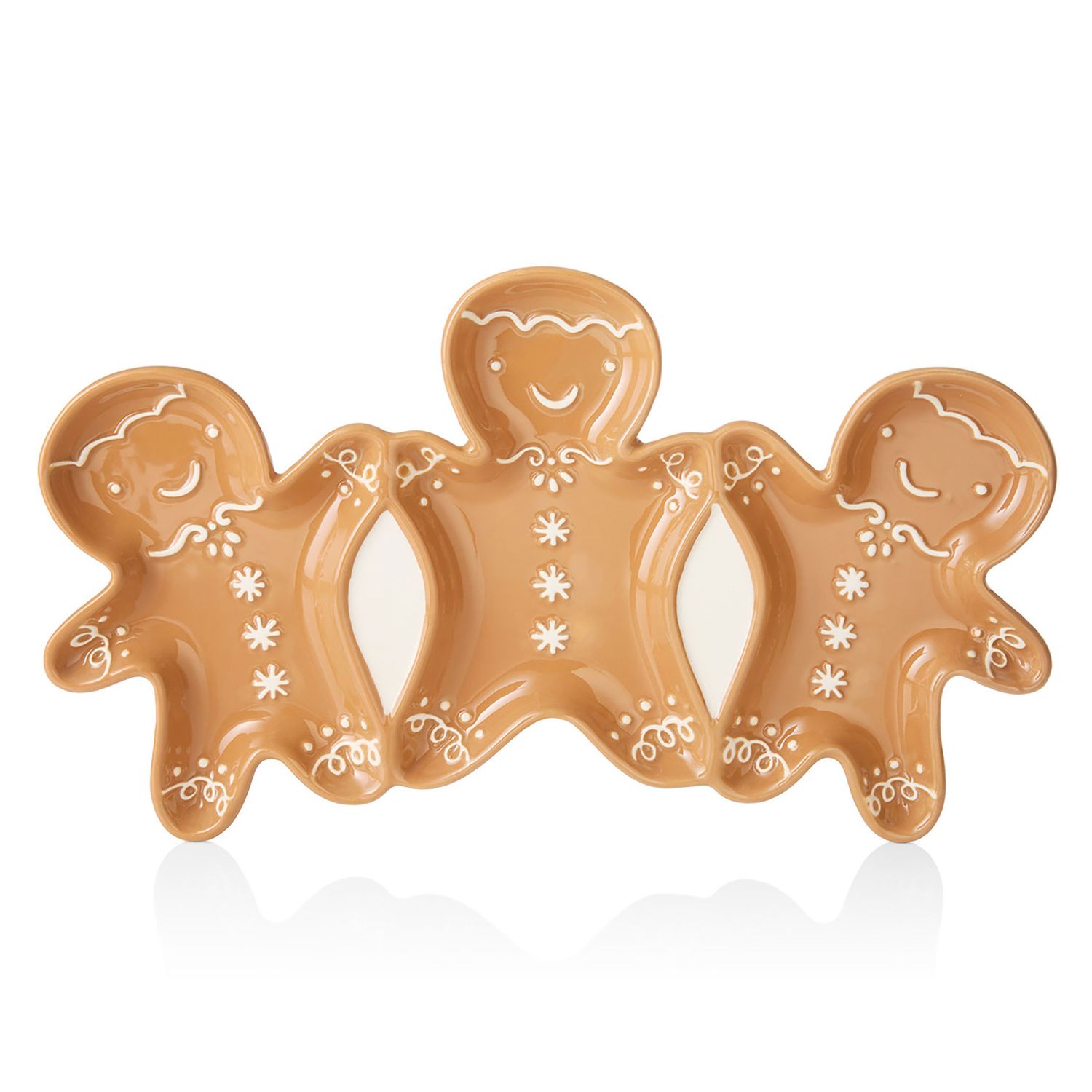 Godinger Trio Gingerbread Brown Platter 15306, 028199153062