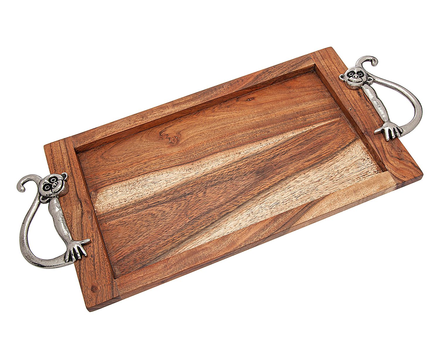 Godinger Monkey Handle Wood Tray 84420