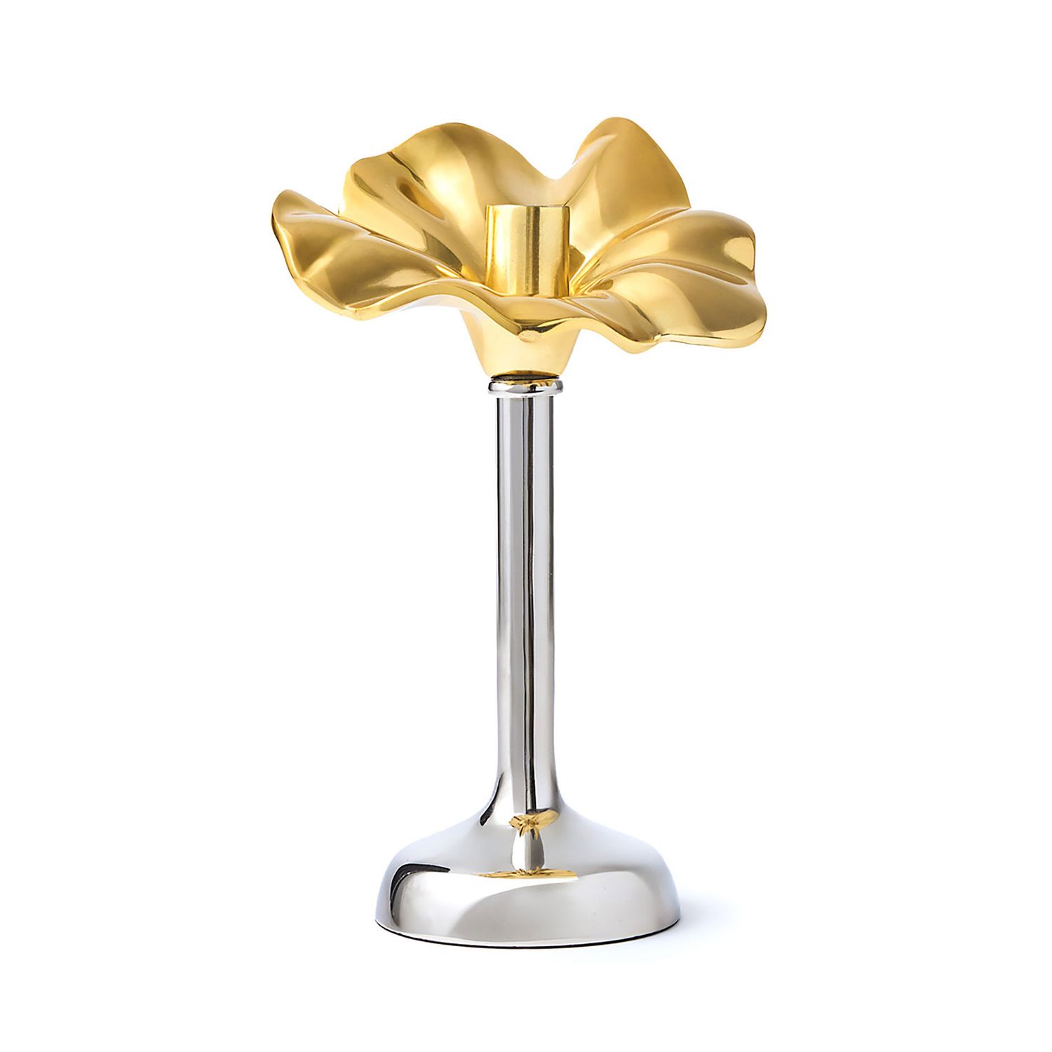 Godinger Set 2 Tone Flower Candle Holder 99761, 028199997611
