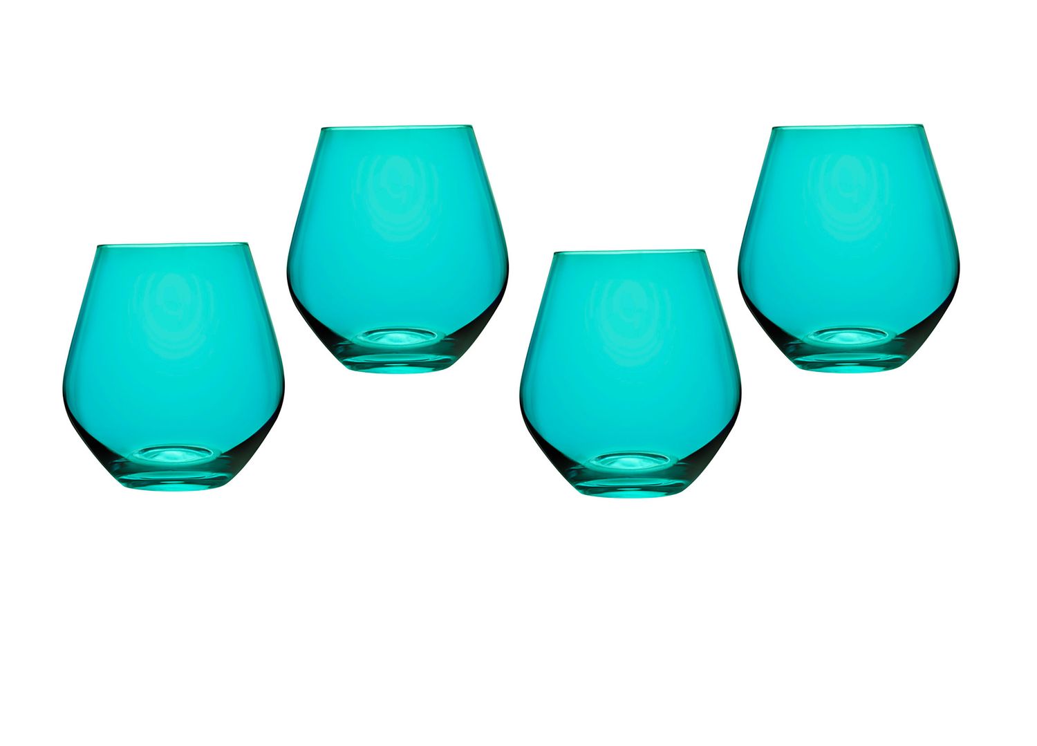 Godinger Meridian Stemless Teal Set of 4 28501