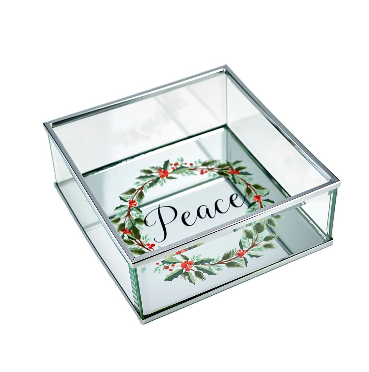 Godinger 6 Inch X 6 Inch Metal Mirror Tray 46769