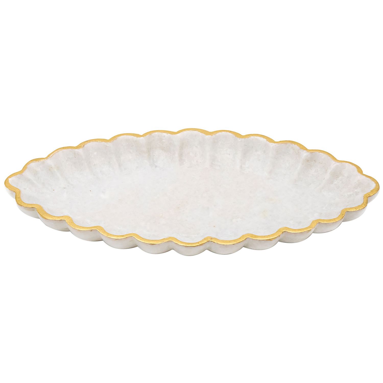 Godinger 12 Oval Scalloped Marble Tray 61979