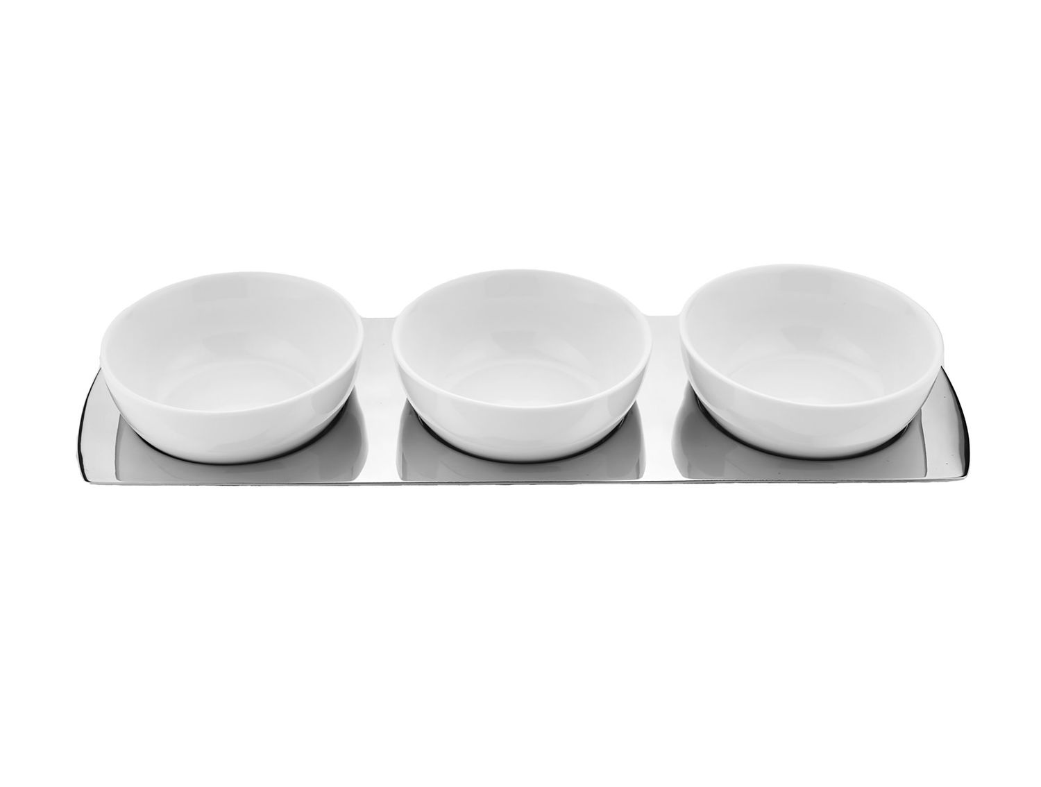 Godinger Metal Tray with Ceramic Bowls 99100
