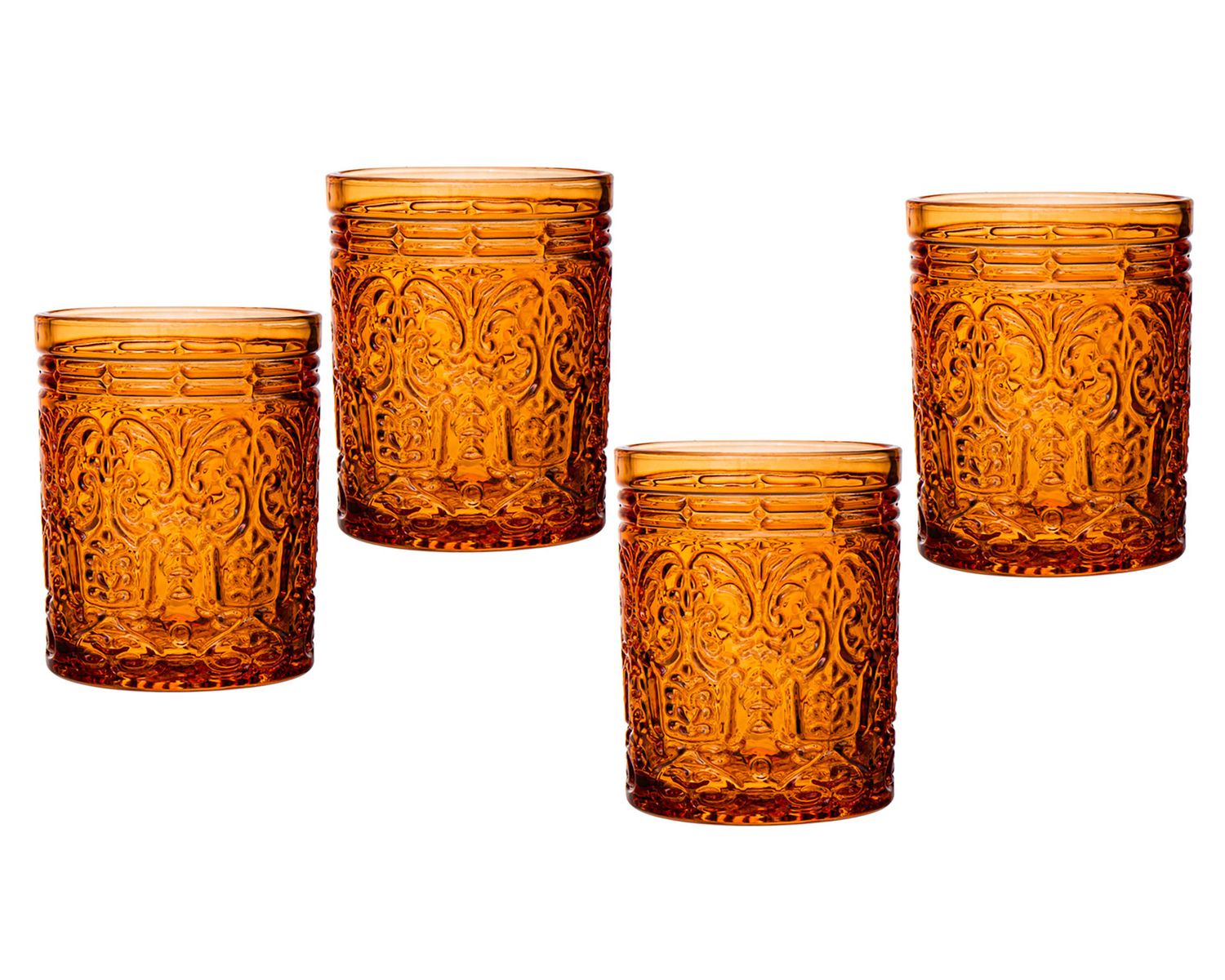 Godinger Jax Double Old Fashioned Glass Set of 4 Orange Spice 28286
