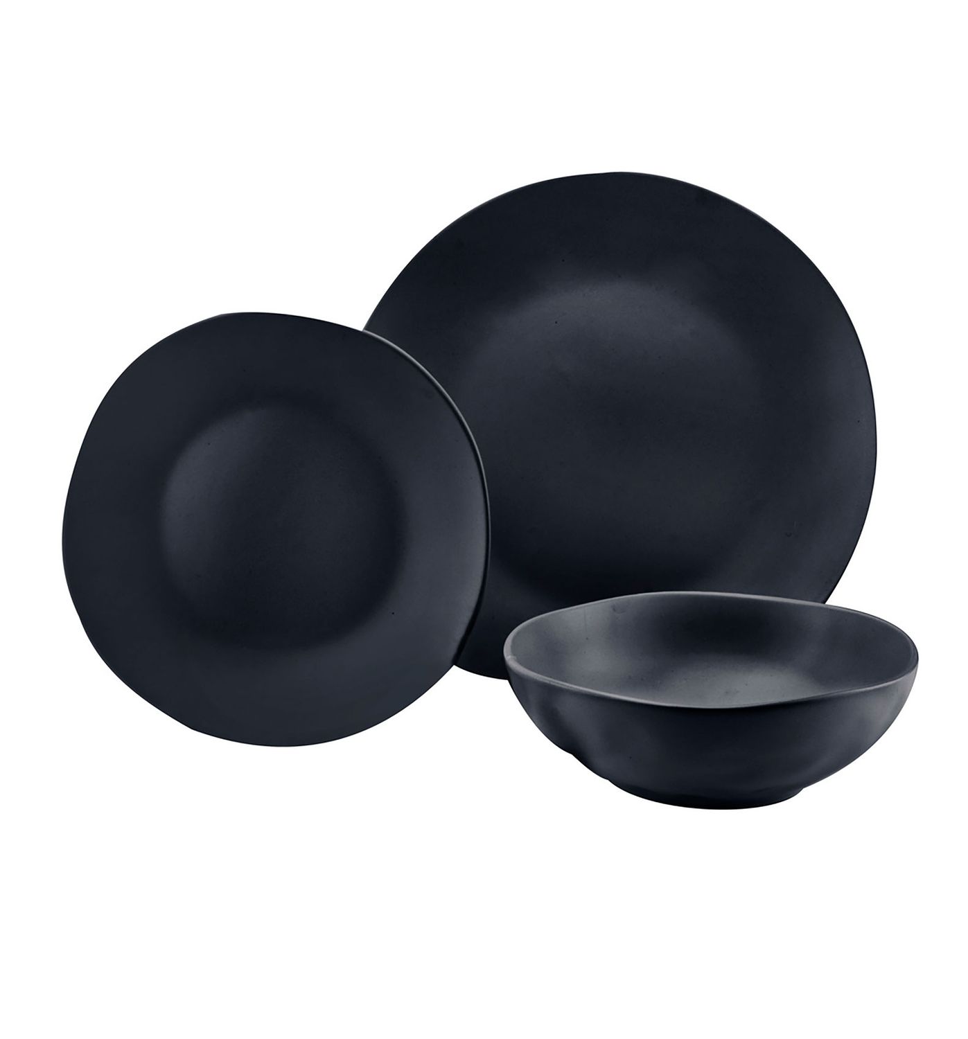 Godinger Aspero Stoneware Black 12 Piece 87463