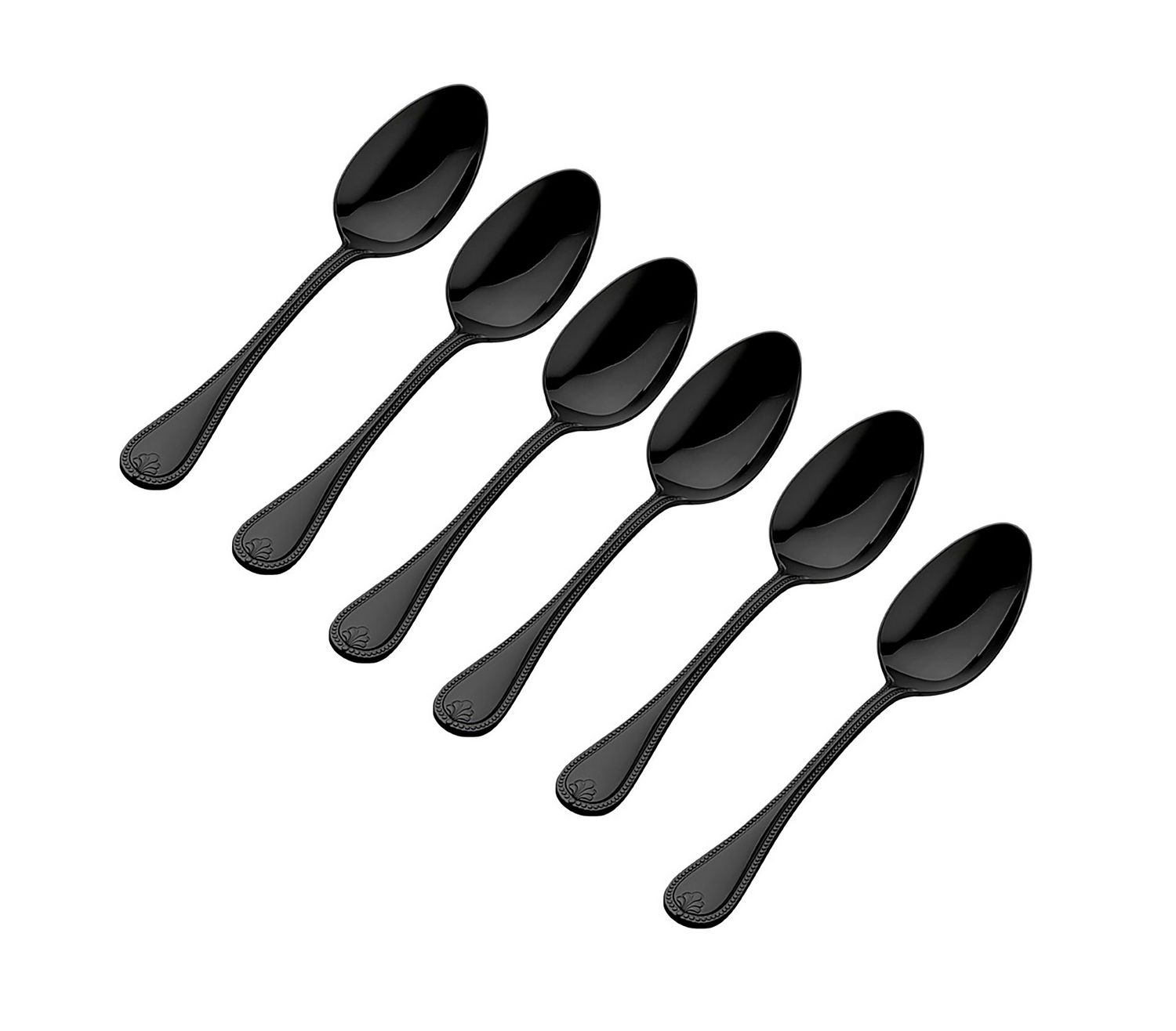 Godinger Pvd Black Set 6 Bead Spoons 42072, 028199420720