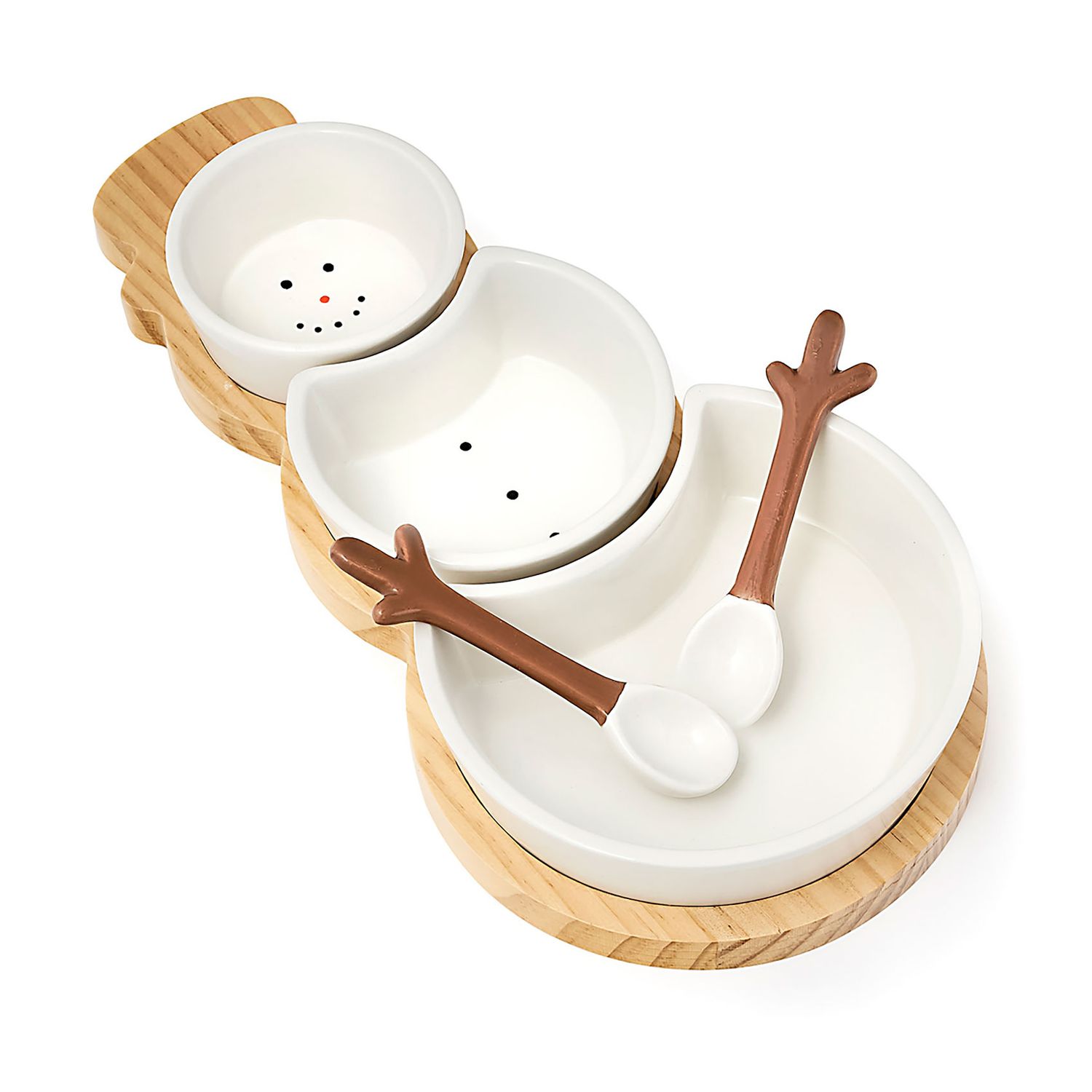 Godinger Snowman 3 Bowls with Servers 70558