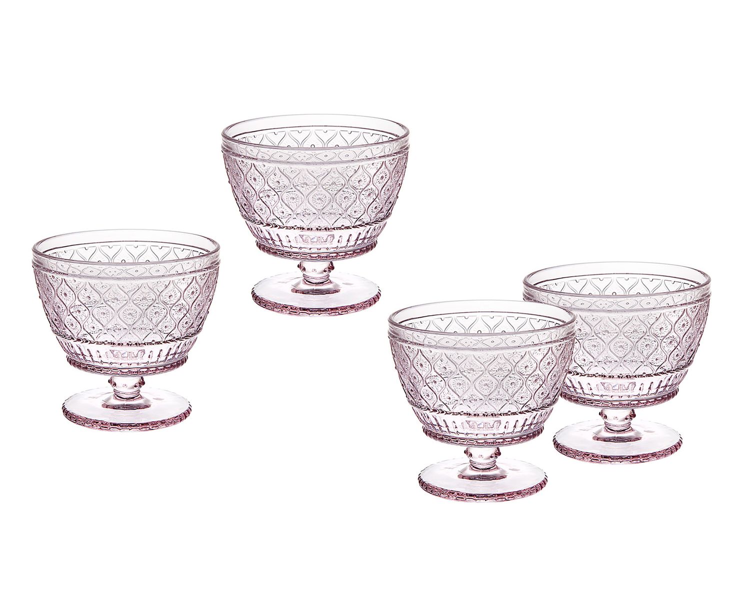 Godinger Pink Claro Set of 4 Ice Cream Bowls 27024, 028199270240