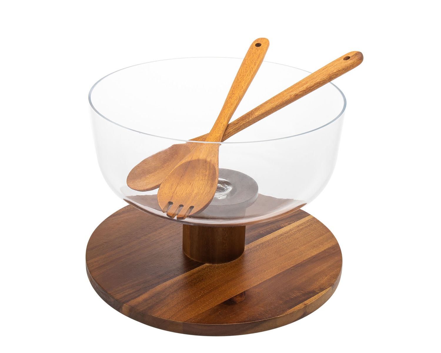 Godinger Nx 2 &amp; 1 Cake Stand with Bowl Acaci 12568