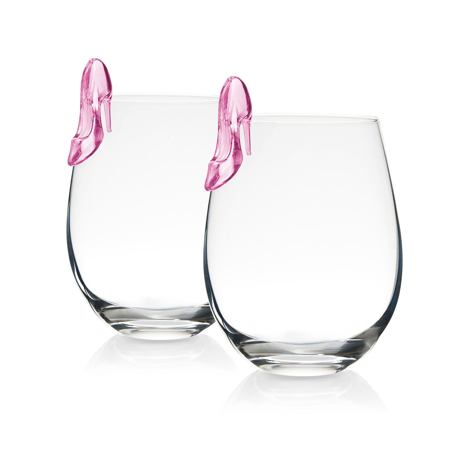 Godinger Runway Stemless Heel Set of 2 Blush 21201, 028199212011