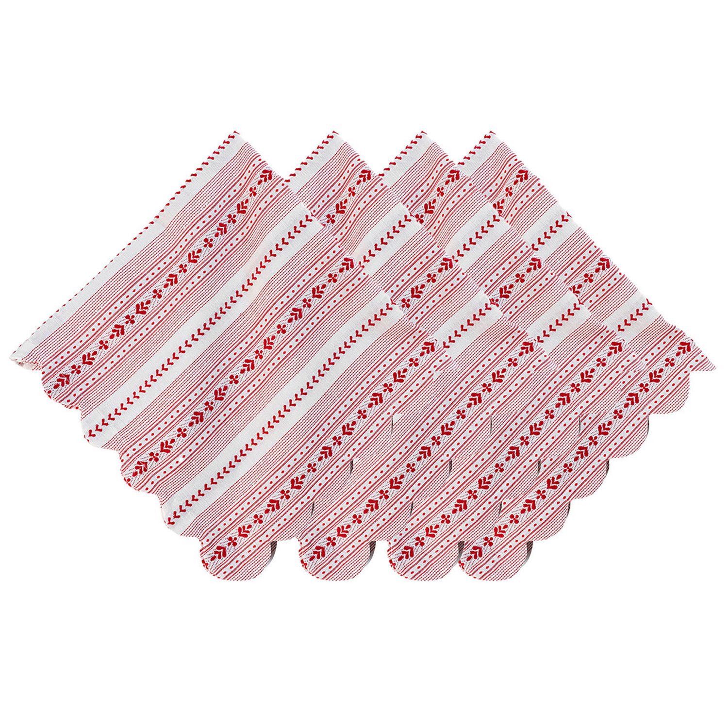 Juliska Villa Stripe Napkin Set of 4 Red LB107S4/73
