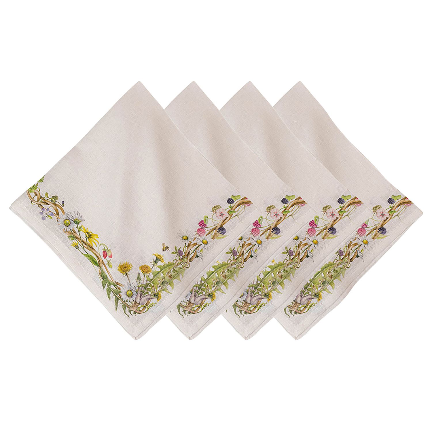 Juliska Meadow Walk Linen Napkin Set of 4 Multi-Color LB97S4/88