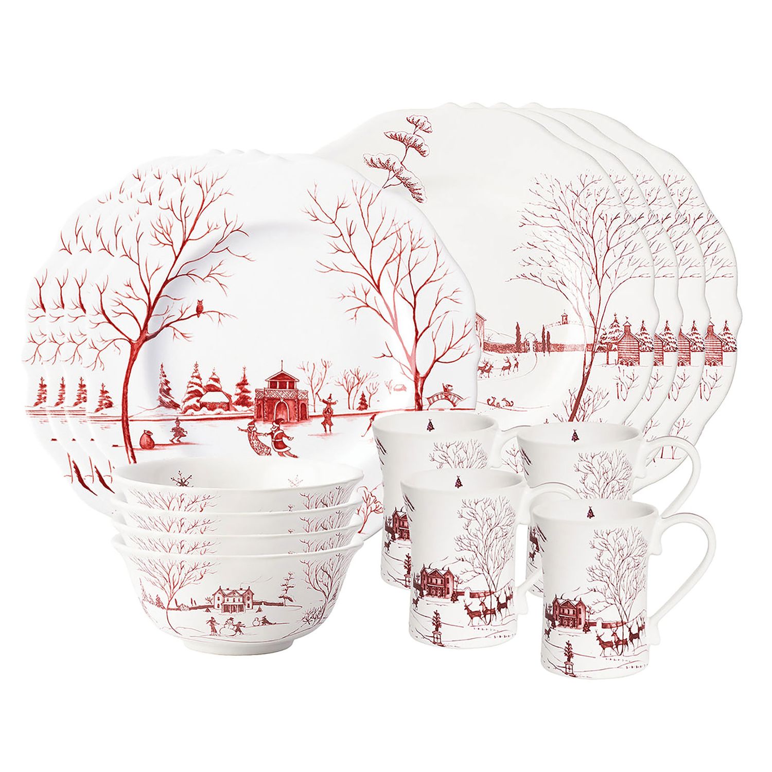 Juliska Country Estate Winter Frolic 16 Piece Place Setting Ruby CE200XSET/73