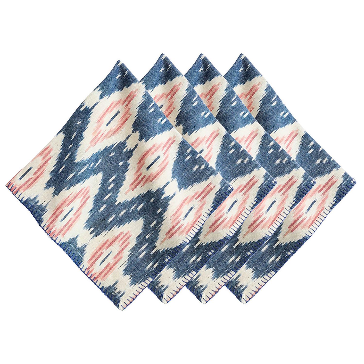 Juliska Ikat Napkin Set of 4 Blue Pink LB119S4/47