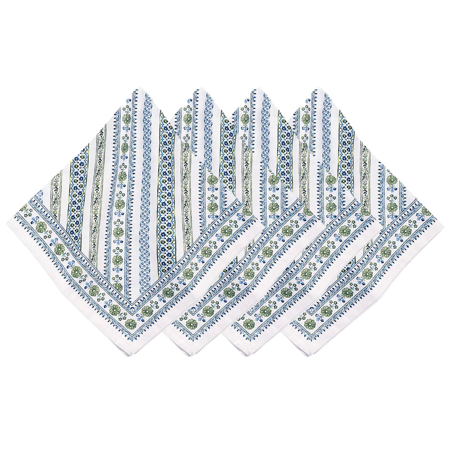 Juliska Seville Stripe Napkin Set of 4 Green LB95S4/21