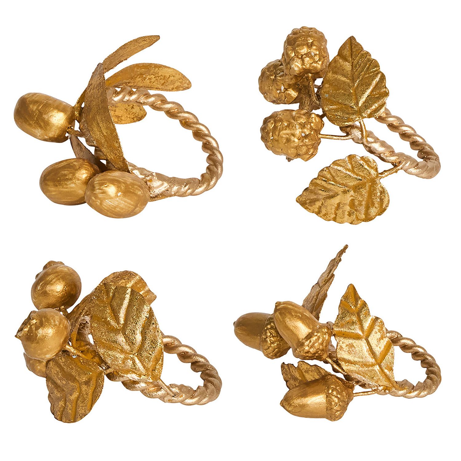 Juliska Forest Walk Leaf Napkin Ring Assorted Set of 4 Gold LR83S4/62