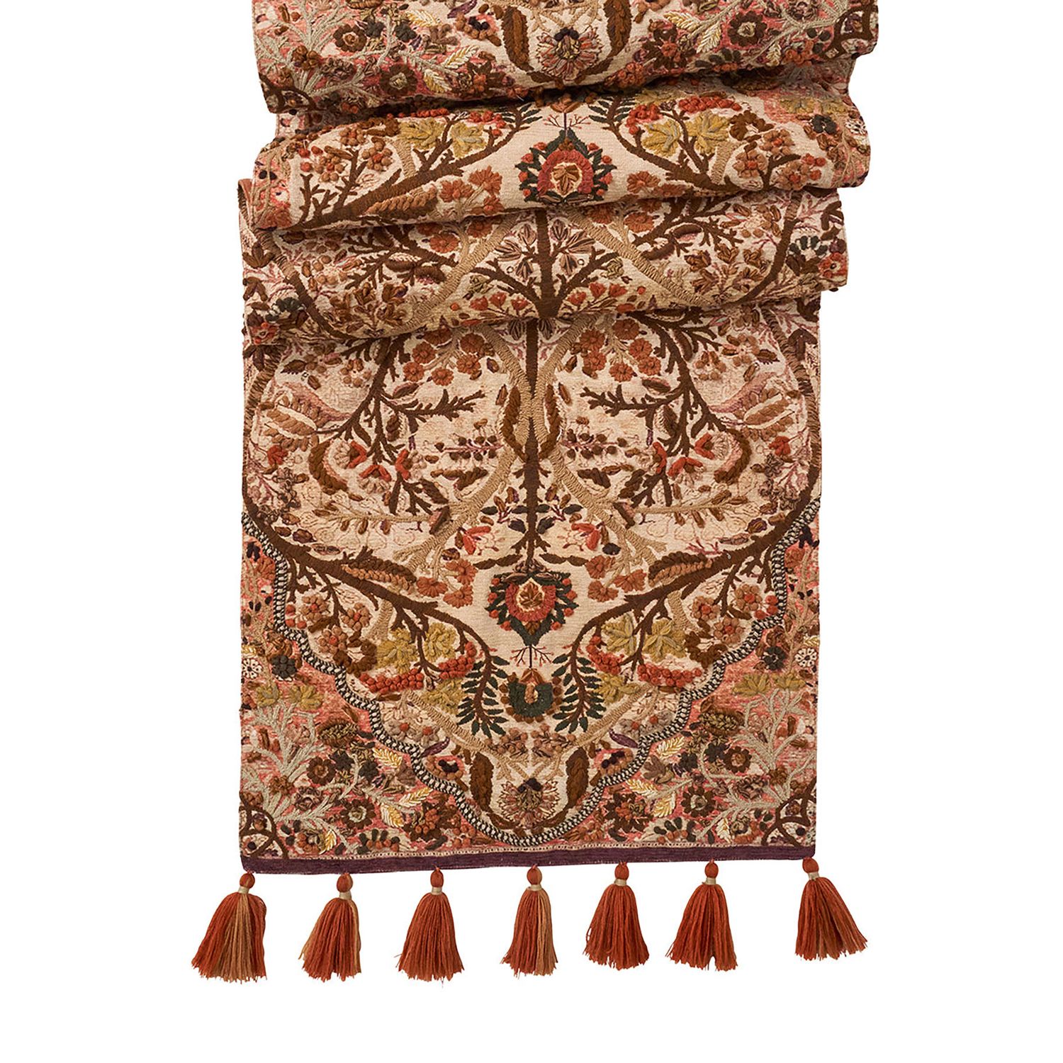 Juliska Willa Embroidered 18 x 90 Inch Table Runner Amber TR11/65