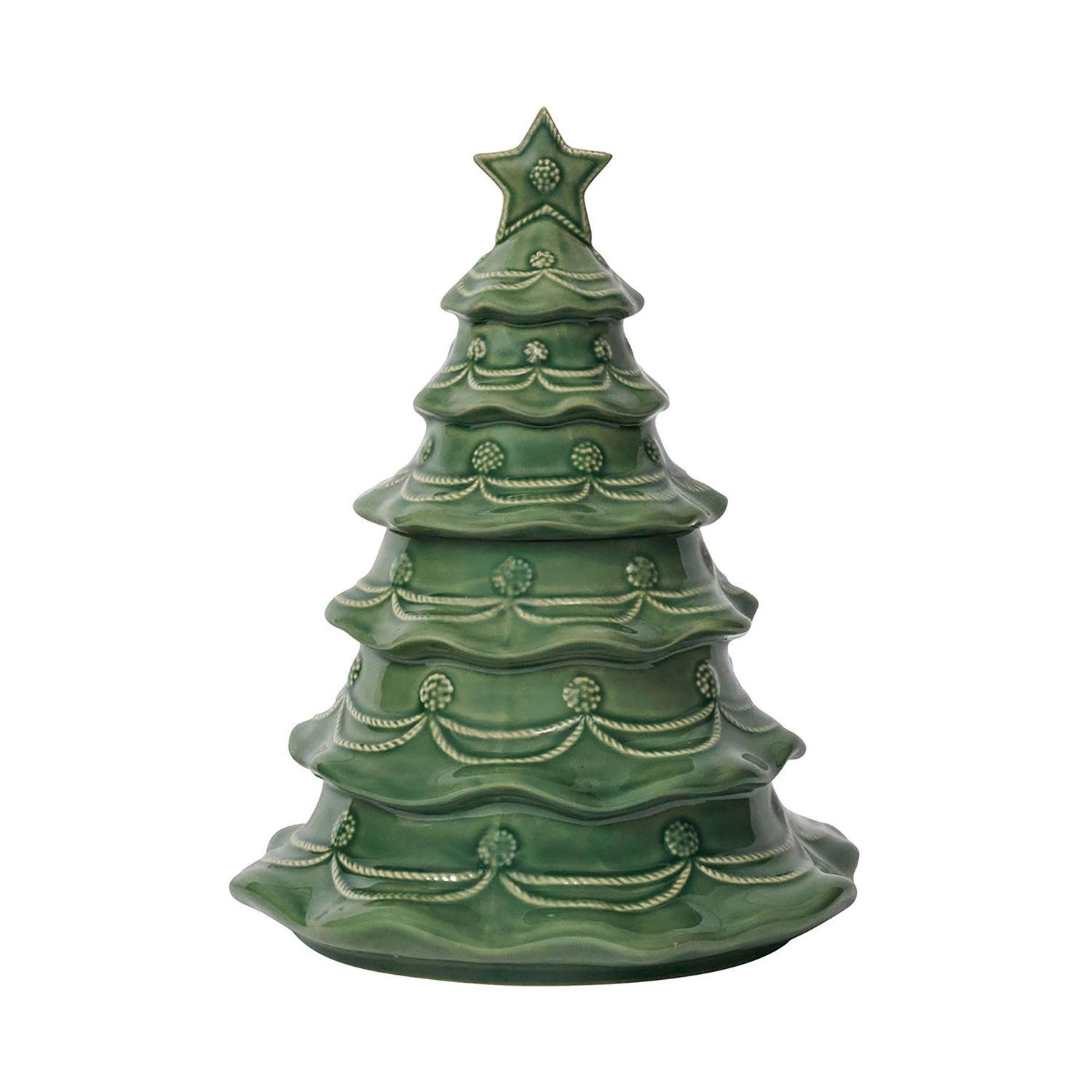 Juliska Berry &amp; Thread Christmas Tree Cookie Jar With Lid Basil JA130/29