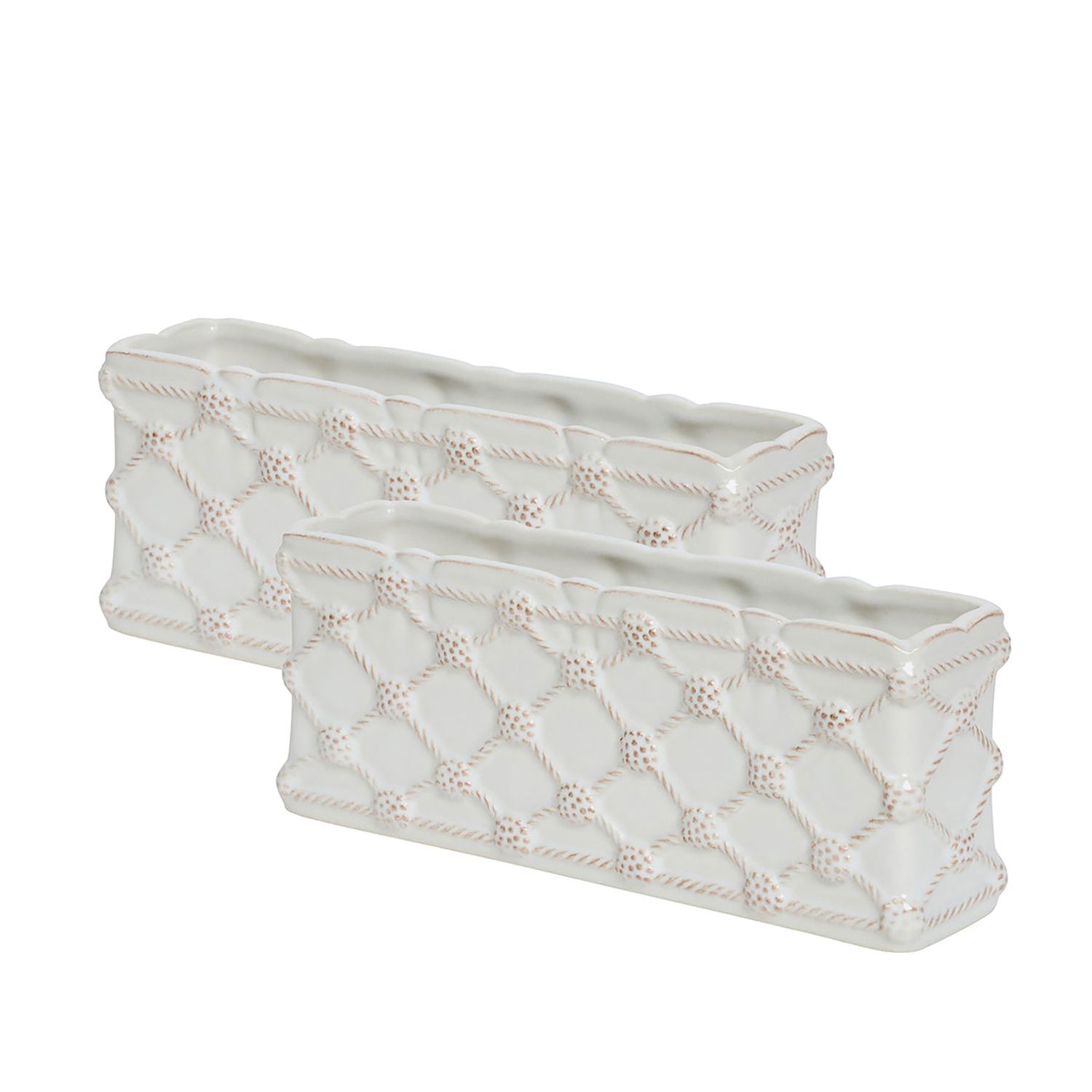Juliska Berry &amp; Thread Petite Parterre Garden 8 Planter Set of 2 Whitewash JA160S2/W