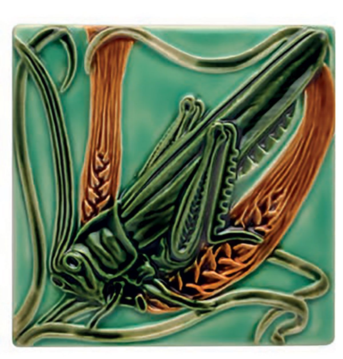 Bordallo Pinheiro Azulejo Tile Grasshopper 65005293, 5600413633182