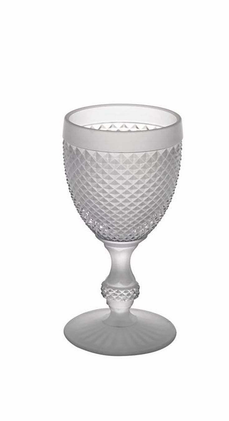 Vista Alegre Bicos Bicolor Frosted White Goblet Set of 4 49001708, 5605414039025