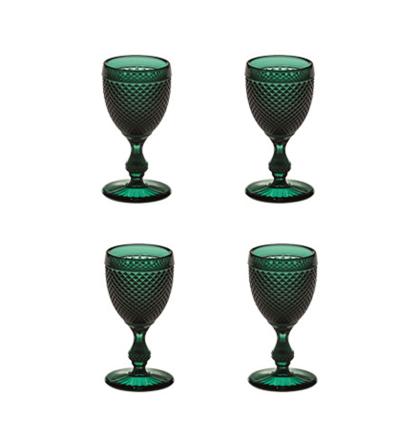 Vista Alegre Bicos Emerald Set with 4 Red Wine Goblets 49003279, 5605414197718