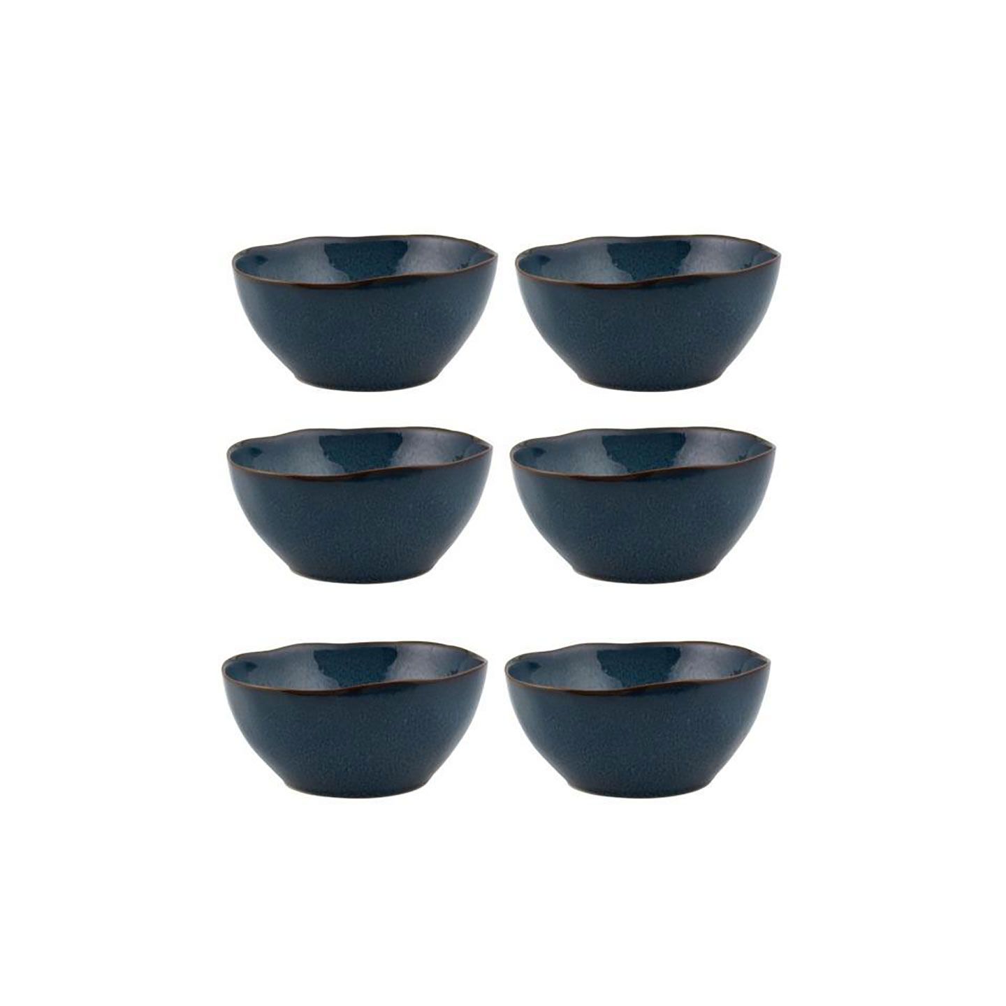Casa Alegre Gemstone Lapis Lazuli Bowl 17cm 6 inch Set of 6 210022385, 5604782040015