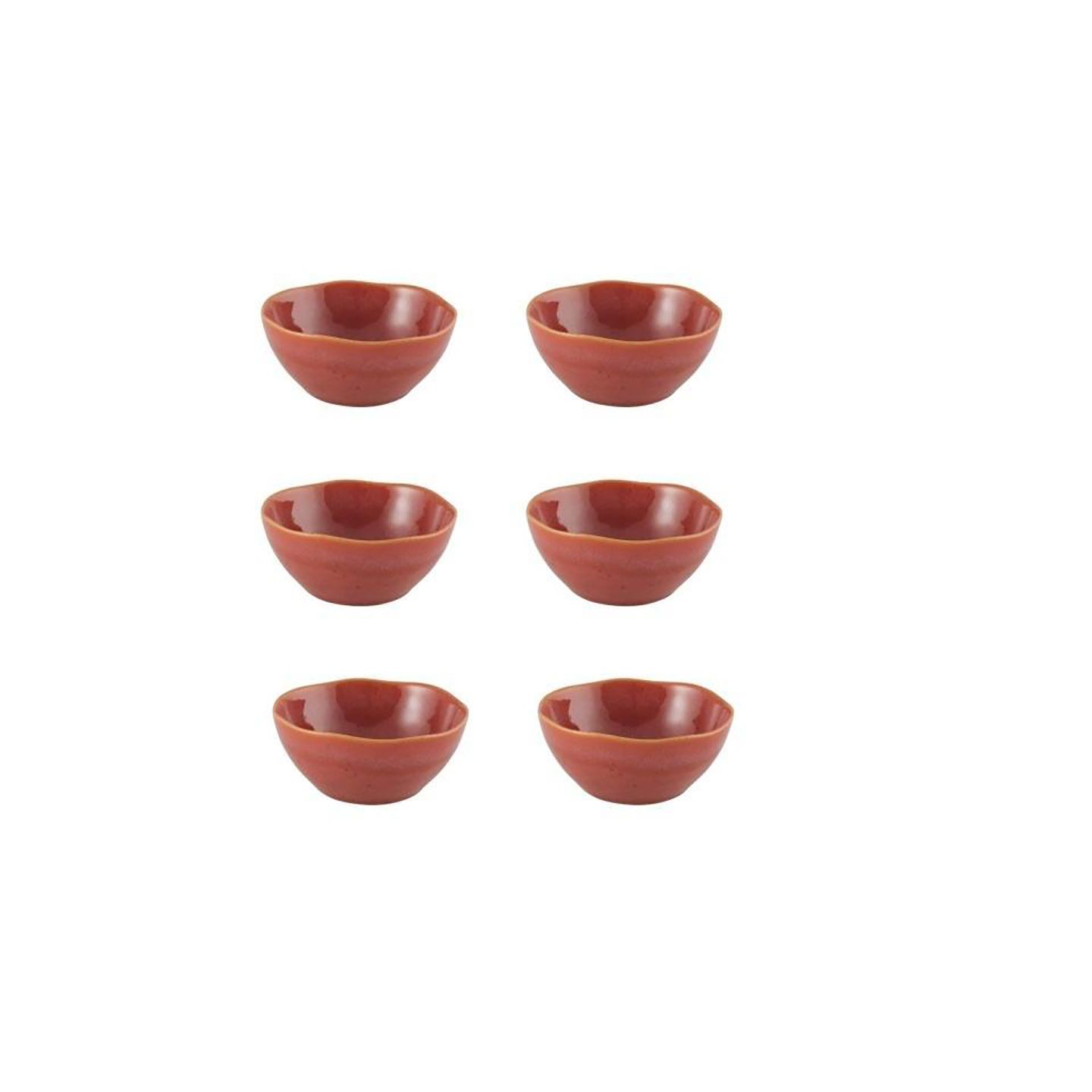 Casa Alegre Gemstone Coral Bowl 12cm 4 inch Set of 6 210022442, 5604782040589