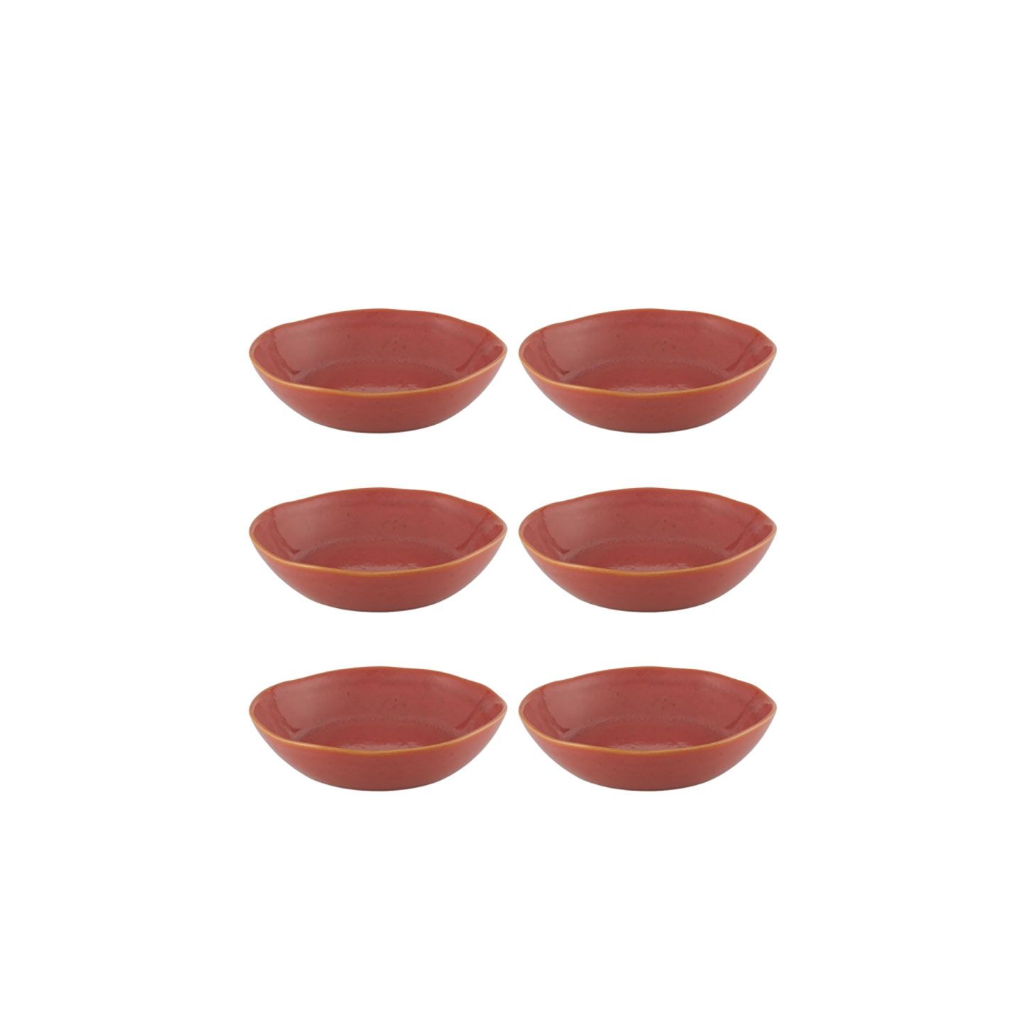Casa Alegre Gemstone Coral Soup Plate 22cm 8 inch Set of 6 210022437, 5604782040534