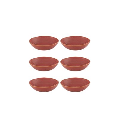 Casa Alegre Gemstone Coral Soup Plate 22cm 8 inch Set of 6 210022437, 5604782040534