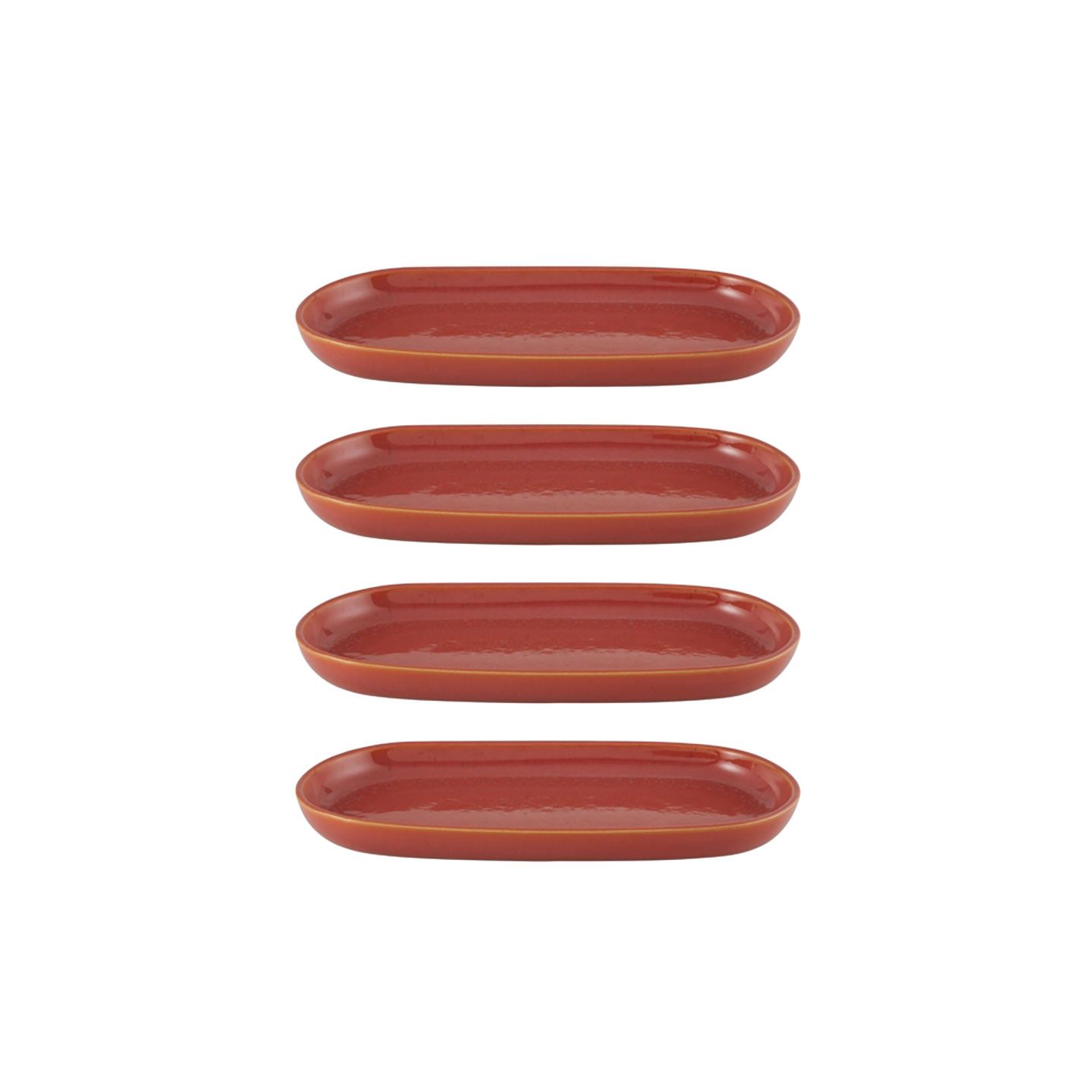 Casa Alegre Gemstone Coral Oval Tray 30cm 11 inch Set of 4 210022449, 5604782040657
