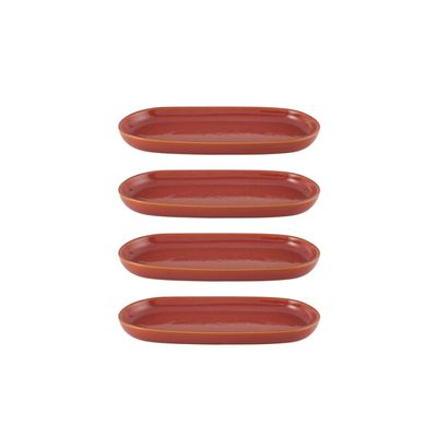 Casa Alegre Gemstone Coral Oval Tray 30cm 11 inch Set of 4 210022449, 5604782040657