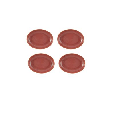 Casa Alegre Gemstone Coral Oval Tray 27cm 10 inch Set of 4 210022448, 5604782040640