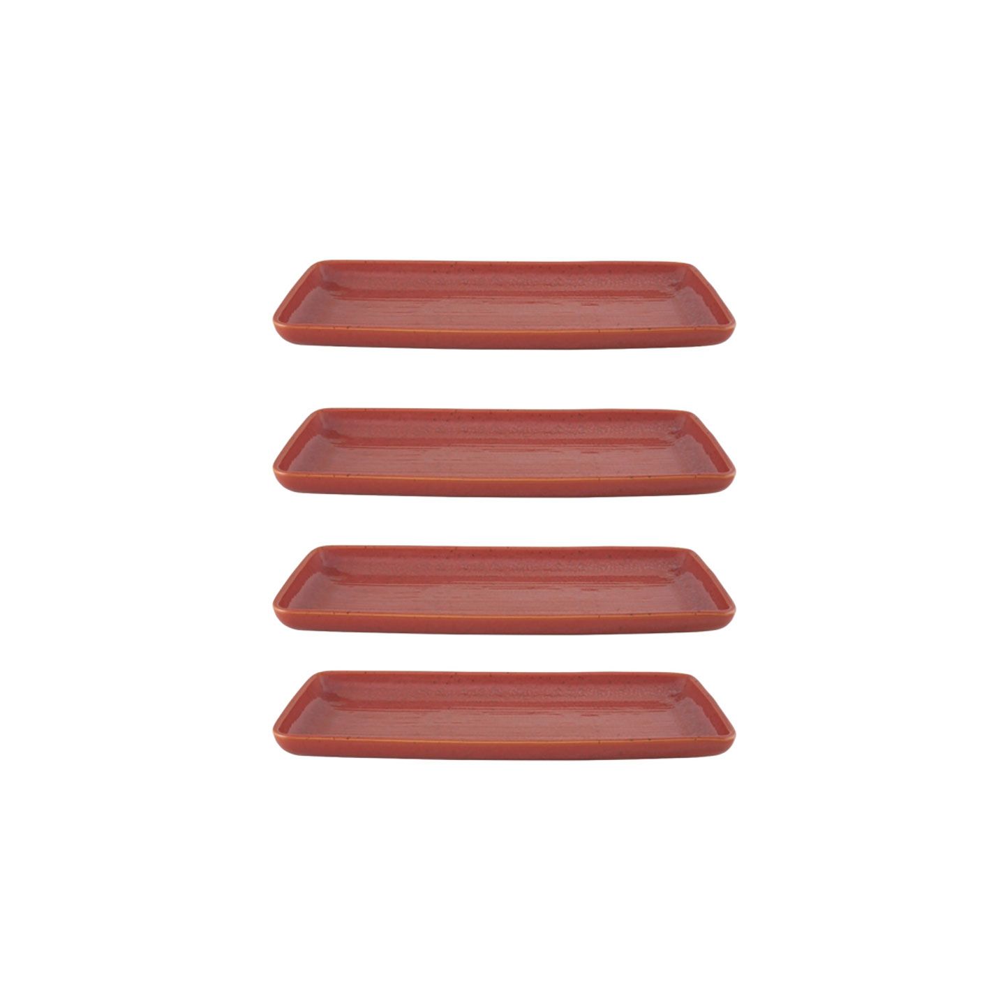 Casa Alegre Gemstone Coral Rectangular Tray 36.5cm 14 inch Set of 4 210022446, 5604782040626