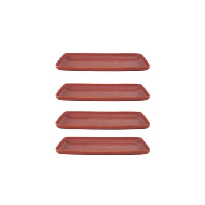 Casa Alegre Gemstone Coral Rectangular Tray 36.5cm 14 inch Set of 4 210022446, 5604782040626