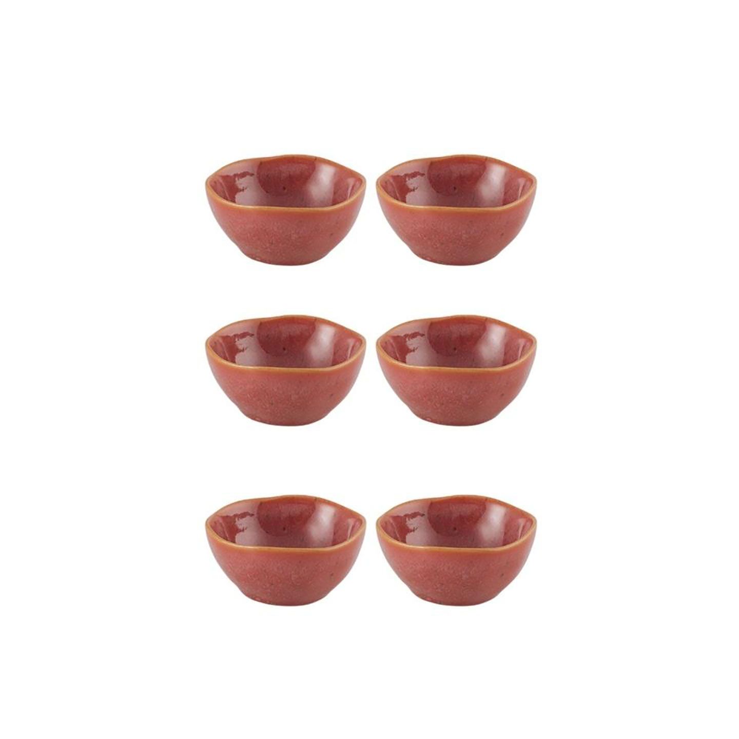 Casa Alegre Gemstone Coral Bowl 9cm 3 inch Set of 6 210022443, 5604782040596